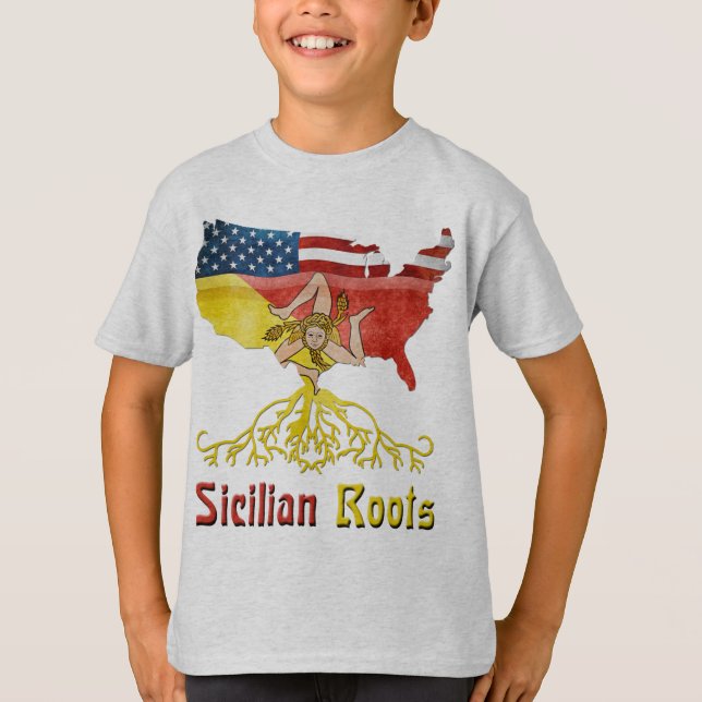 Sicilianska rötter USA flagga Heritage Tröja (Framsida)