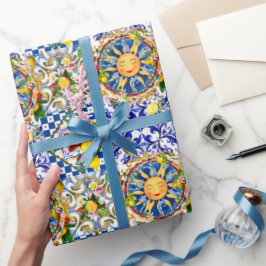 Sicilianska sol, citron, medelhavsplattor, presentpapper
