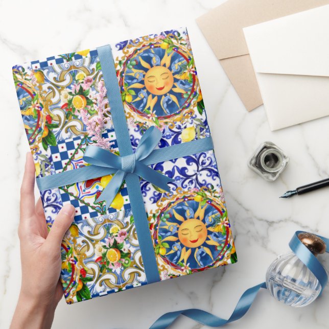 Sicilianska sol, citron, medelhavsplattor, presentpapper (Gifting)