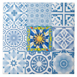 Sicilianska sol,citron,mosaik,majolica kakelplatta