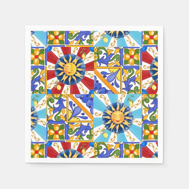 Sicilianska sol, majolica, citron, pappersservett (Framsidan)