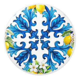 sicilianska,sommar,citron,mosaik,blå knopp