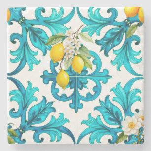 sicilianska,sommar,citron,mosaik,grönt stenunderlägg