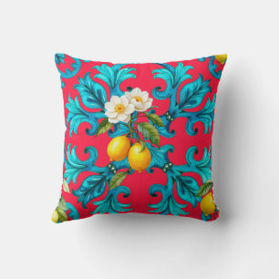 sicilianska,sommar,citron,mosaik,rosa, kudde