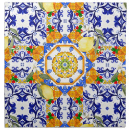 Sicilianska stil,citroner,majolica tygservett