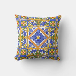 Sicilianska stil,majolica,sommar,färglöst mönster kudde