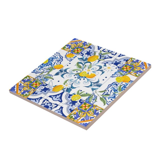Sicilianska stil,sommarkonst Ceramic Tile Kakelplatta (Sidan)