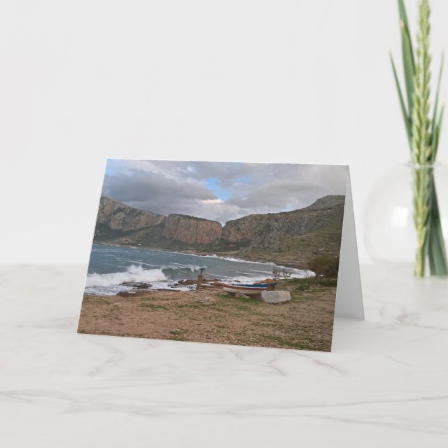 Sicilianskt kusten-kort. Tom för ditt eget meddela Kort (Framsida)