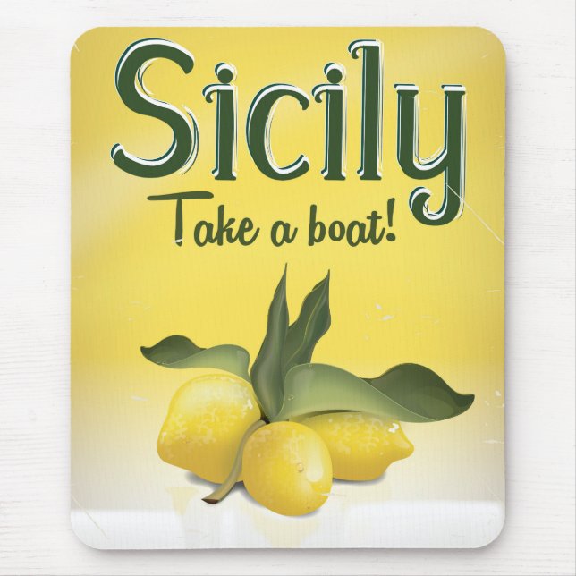Sicilien citron vintage resemålning affisch musmatta (Framsidan)