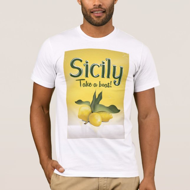 Sicilien citron vintage resemotiv affisch tröja (Framsida)