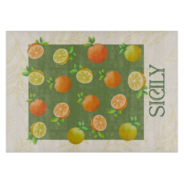 Sicilien Citrus Wall Art | Italienska Orangen & Le (Framsidan)
