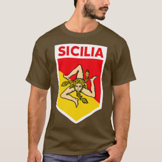 Sicilien Flagga Emblem T Shirt