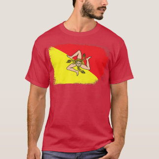 Sicilien Flagga Karta Italien Sicilien, Italien, P T Shirt