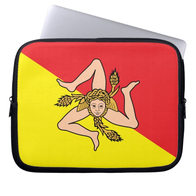 Sicilien Flagga Laptop sleeve (Framsidan)