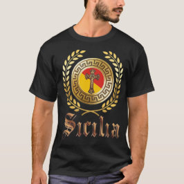 Sicilien Flagga och Krucifix T-Shirt
