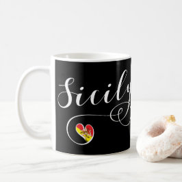 Sicilien Heart Flagga, sicilianska Kaffemugg