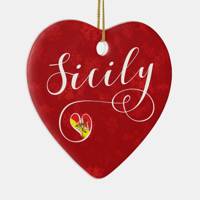 Sicilien Heart, Julgran Ornament, Sicilian Julgransprydnad Keramik (Höger)