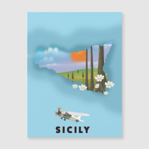 Sicilien Illustrerad kartoreseaffisch
