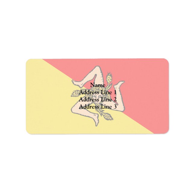 Sicilien, Italien Adressetikett (Framsidan)