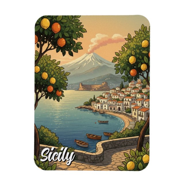 Sicilien Italien Magnet (Vertikal)