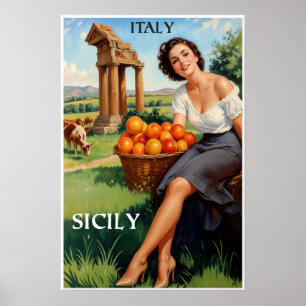 Sicilien, Italien resaffisch Poster