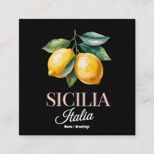 Sicilien Italien Stolta sicilianska färska italien Fyrkantigt Visitkort