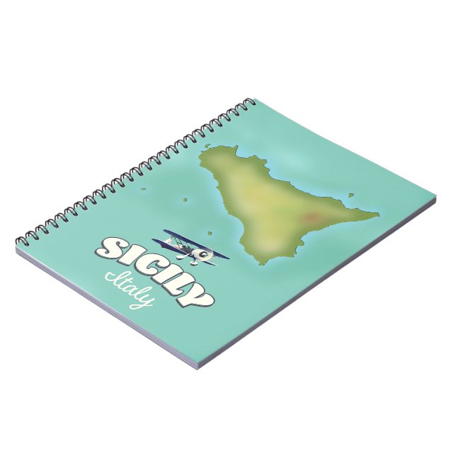 Sicilien Italien vintagekart Anteckningsbok (Vänstra Sidan)