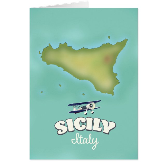 Sicilien Italien vintagekart Hälsningskort (Framsidan)