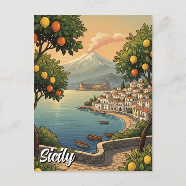 Sicilien Italien Vykort (Framsida)
