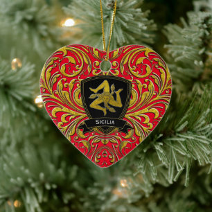 Sicilien Keepsaké Heirloom Heart Julgransprydnad Keramik