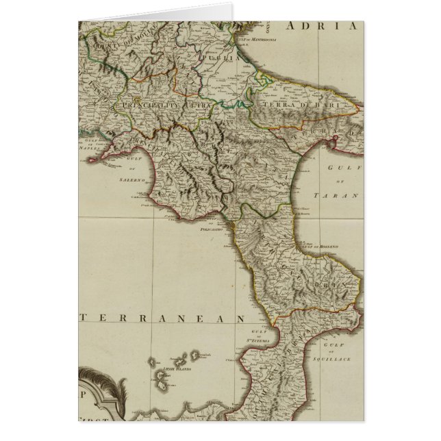 Sicilien, Konungariket Neapel Hälsningskort (Framsidan)