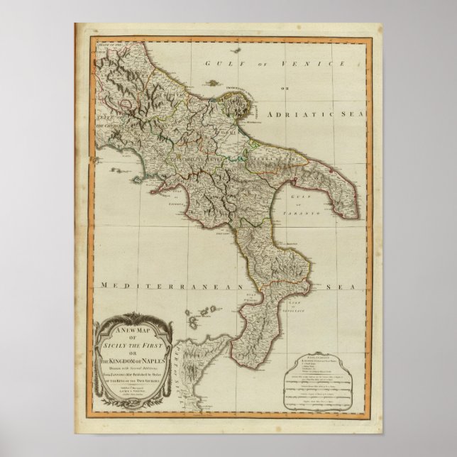 Sicilien, Konungariket Neapel Poster (Framsidan)