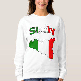 Sicilien och karta i italienska flaggans färger t shirt