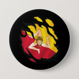 Sicilien Rippad Flagga Knapp