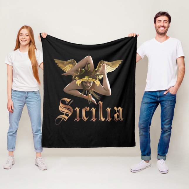 Sicilien / Sicilia Triskelion Trinacria Blanket Fleecefilt (På plats)