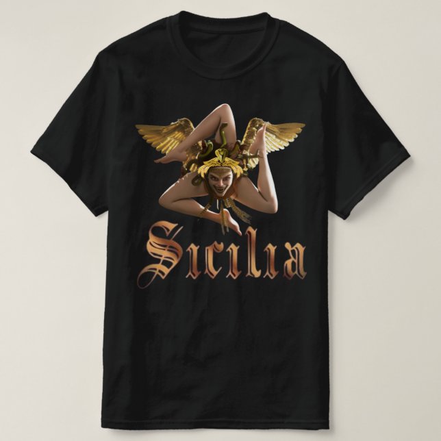 Sicilien / Sicilia Triskelion Trinacria T-Shirt (Design framsida)