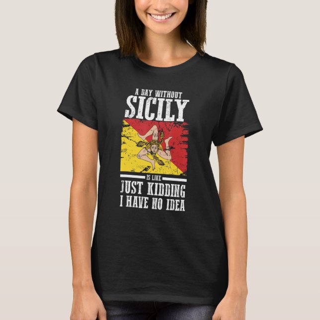 Sicilien Sicilian Flagga T Shirt (Framsida)