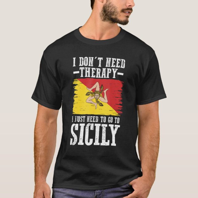 Sicilien Sicilian Flagga T Shirt (Framsida)