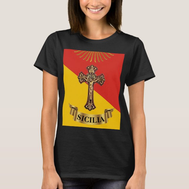 Sicilien/siciliansk Crucifix T-Shirt (Framsida)