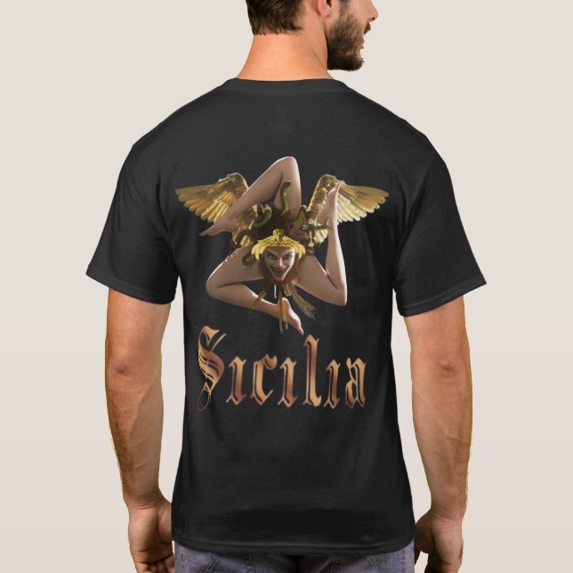 Sicilien / Siciliansk Medusa Chiaroscuro T-Shirt (Baksida)