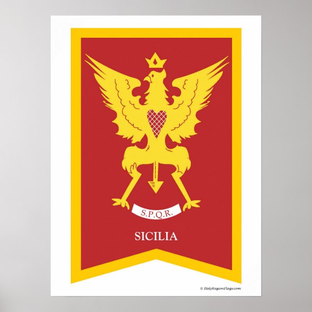Sicilien Sicilien Italien-regionen Poster (Framsidan)