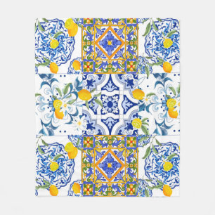Sicilien,sommar,citrus Fleece Blanket