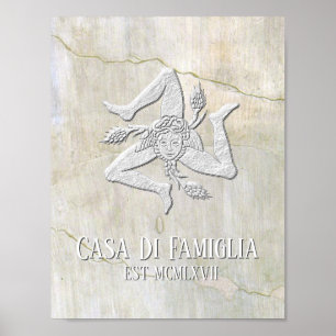 Sicilien Trinacria Din text Poster