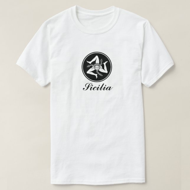 Sicilien Trinacria din text T Shirt (Design framsida)