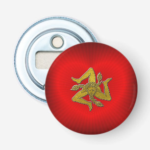 Sicilien Trinacria Guld Red Heart Flasköppnare
