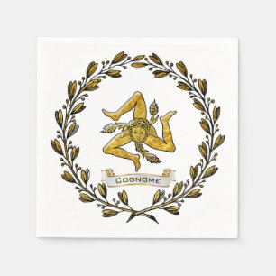 Sicilien Trinacria Olive-utandning Pappersservett