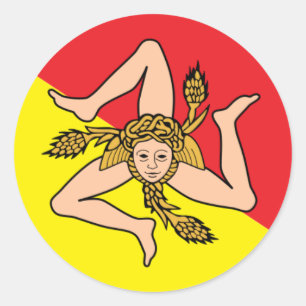 Sicilien Triskelion Round Car Stickers - Sicilien Runt Klistermärke
