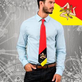 Sicilien, Triskelion Tie, Sicilien flagga, mode Slips