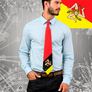 Sicilien, Triskelion Tie, Sicilien flagga, mode Slips