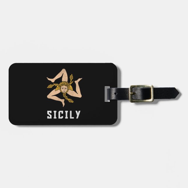 Sicilien Vintage Stil Flagga Bagagebricka (Horisontell Framsida)
